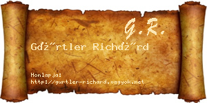 Gürtler Richárd névjegykártya